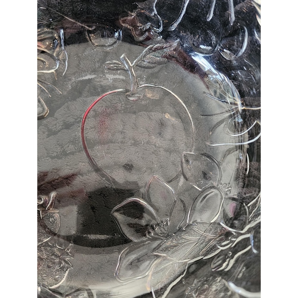 Studio Nova Fruit Harvest Iridescent Glass Bowl Vintage Mikasa Embossed 11 inch - Picture 3 of 4